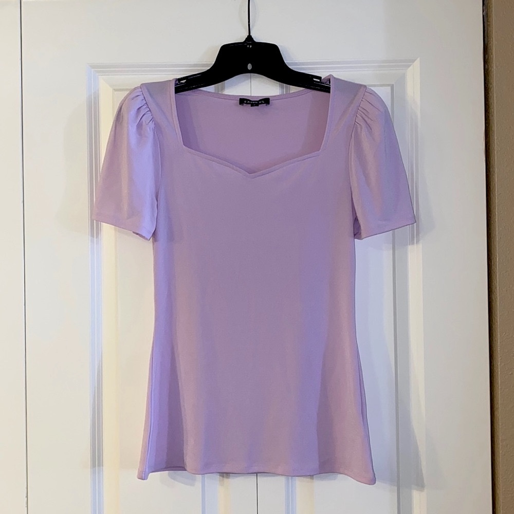Express lavender puff sleeve blouse